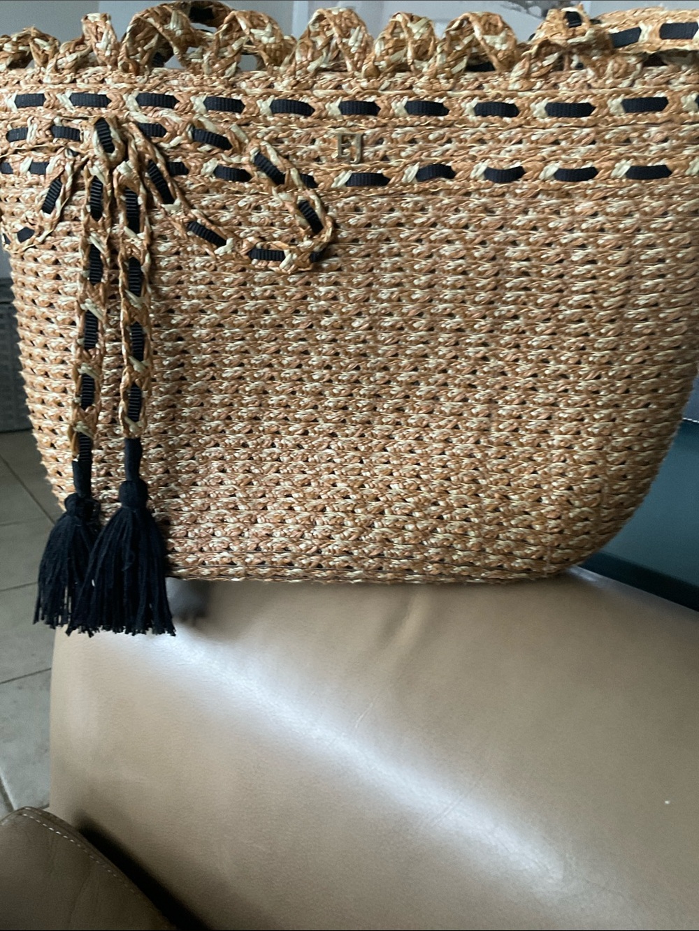 Eric Javits St. Tropez straw tote bag - Picture 7 of 7